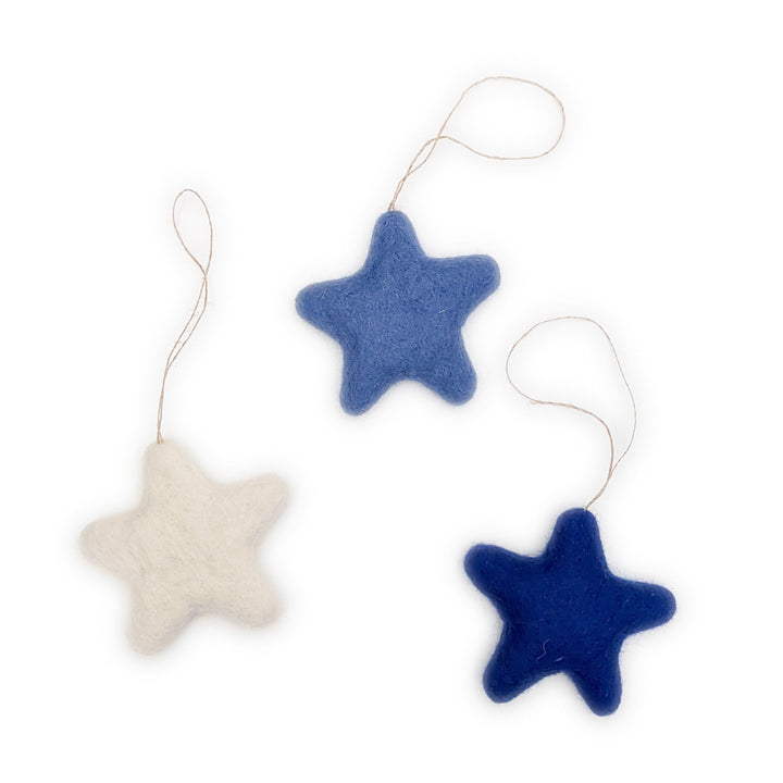Friendsheep Jumbo Bright Stars Eco Ornaments - Set of 3 - BLUE