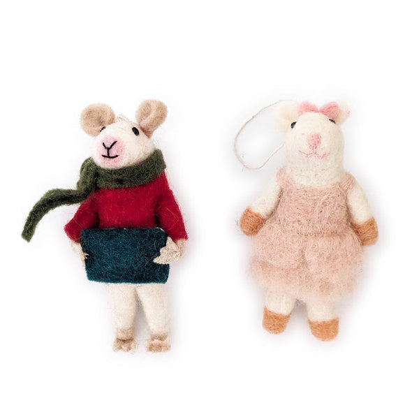 Friendsheep Millie and Nelson Mouse Eco Ornaments