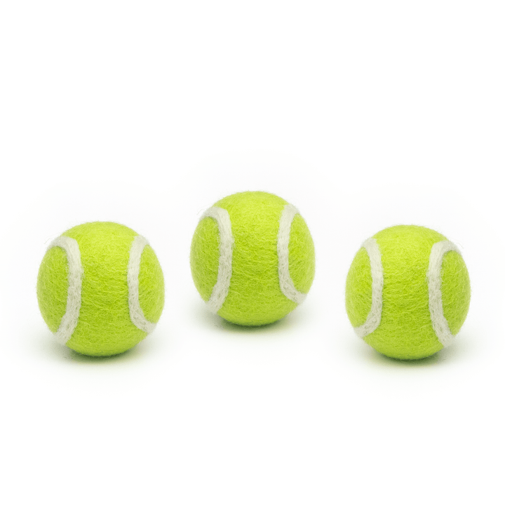 Friendsheep Mini Tennis Wool Balls 1.5 in - Set of 3 - Classic Green
