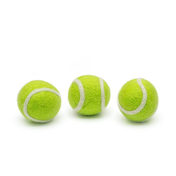 Friendsheep Mini Tennis Wool Balls 1.5 in - Set of 3 - Classic Green