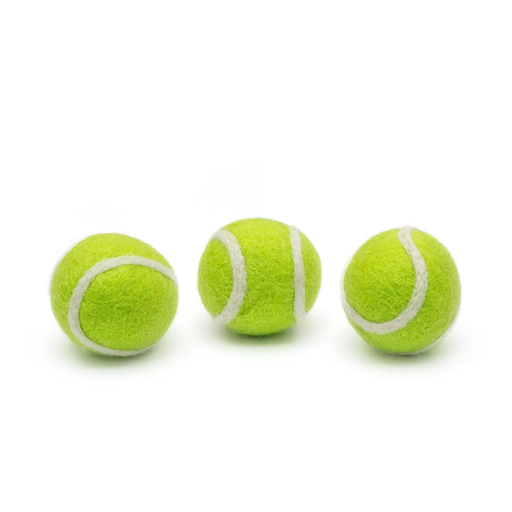 Friendsheep Mini Tennis Wool Balls 1.5 in - Set of 3 - Classic Green