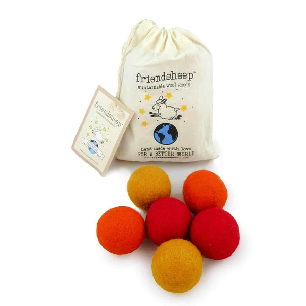 Friendsheep orange Eco Toy Balls "Orange Crush" - Set of 6