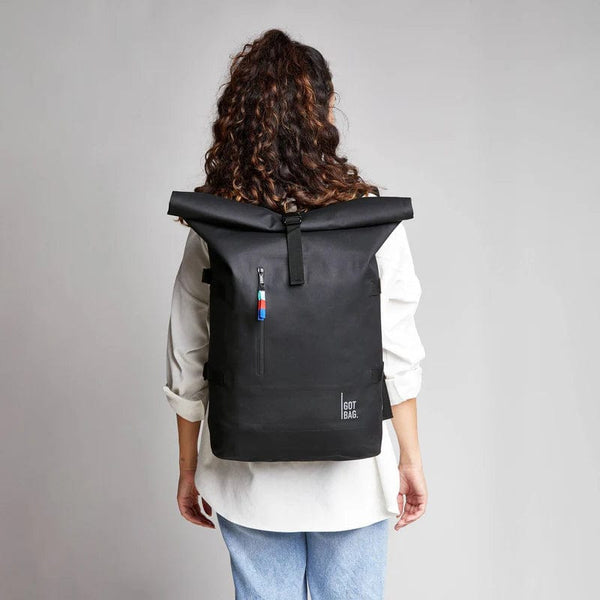 GOT BAG Rolltop Backpack Made of Ocean Plastic - Sustainable Travel Case, 100% Recycled Plastic, Water Resistant