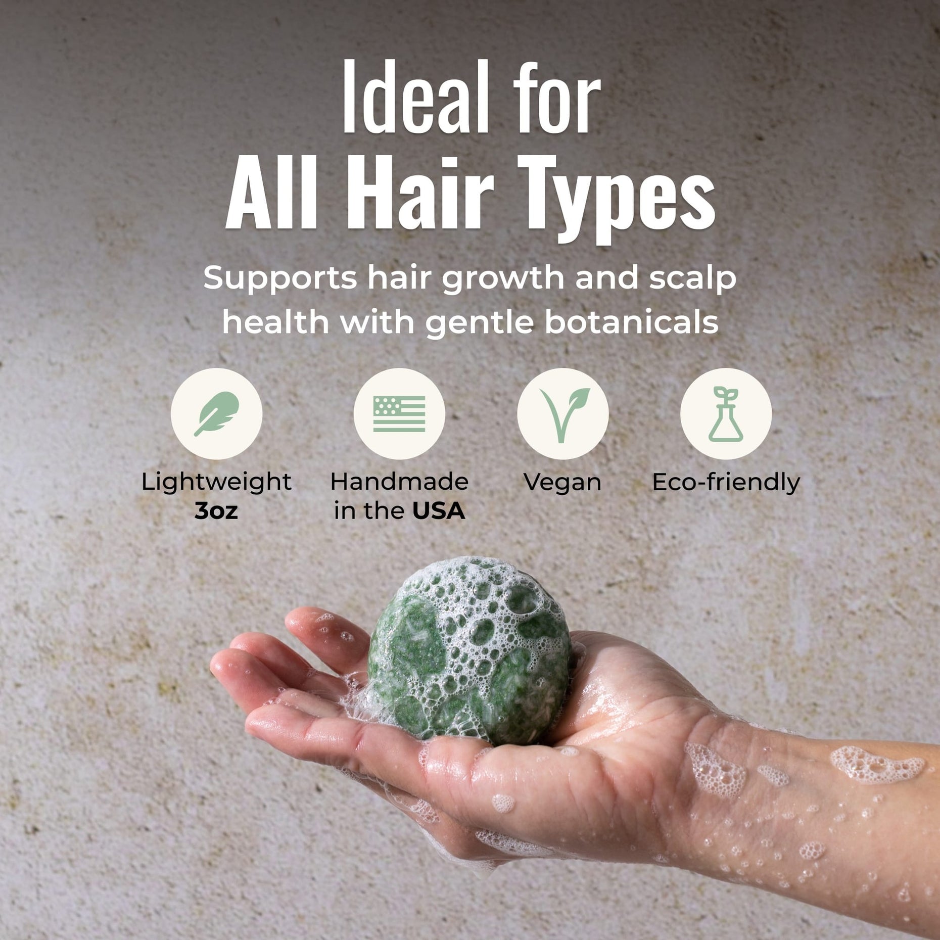 Bloom with Castor Oil shampoo bar for all hair types: supports hair growth and scalp health with gentle botanicals