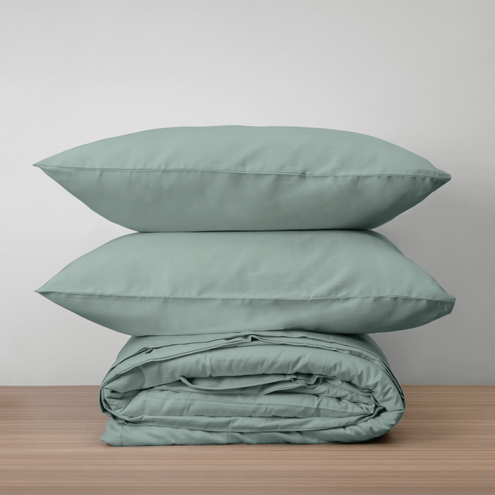 Homebird Textiles Lts. Full/Queen / Green Luxe & Comfy Sateen Duvet Set