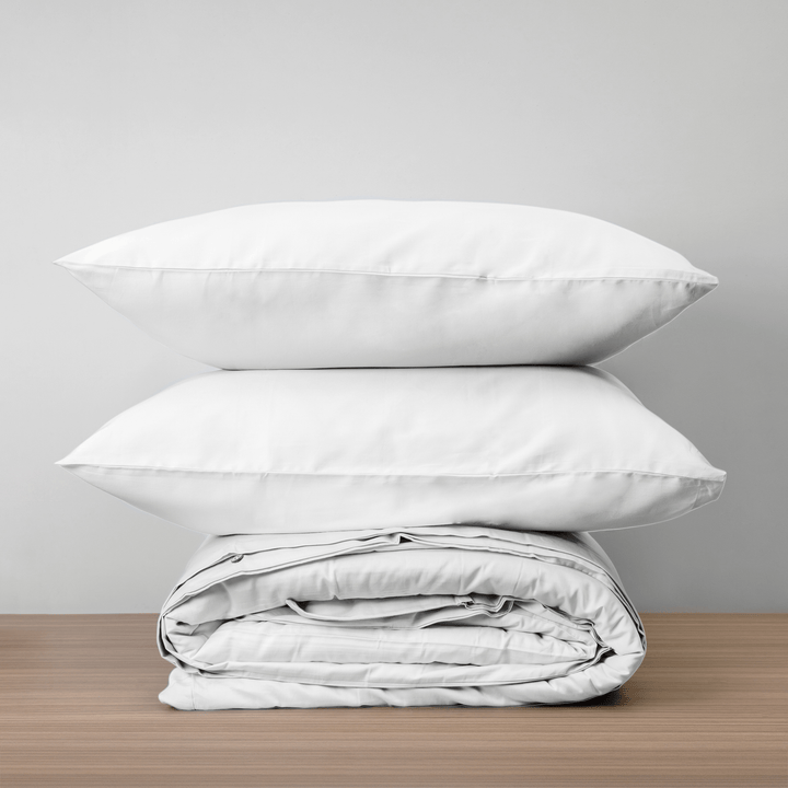 Homebird Textiles Lts. Full/Queen / White Luxe & Comfy Sateen Duvet Set