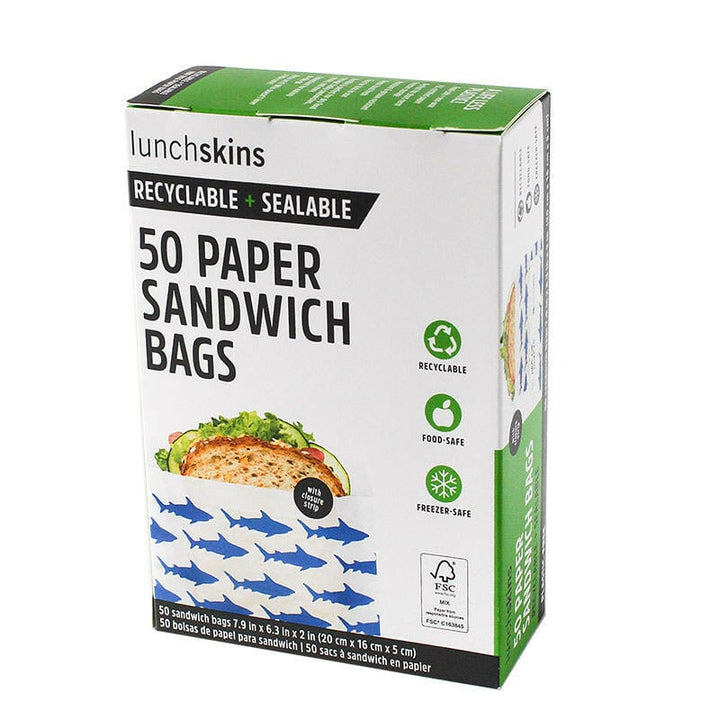 Lunchskins Recyclable Paper Sandwich Bags – Shark Print