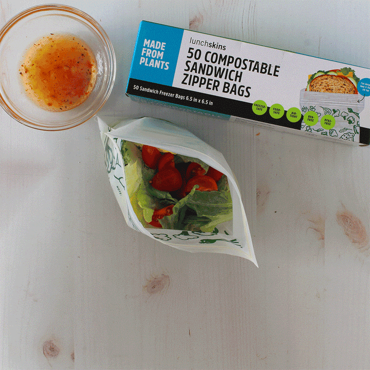 Lunchskins Ziptop Compostable Freezer-Safe Sandwich Storage Bags
