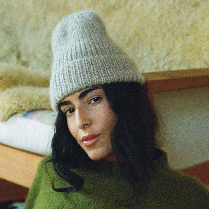 Made by Minga Desert Taupe Solid Alpaca Beanie