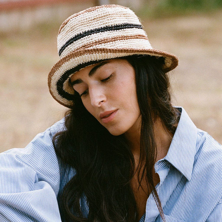 Made by Minga Fall Bucket Hat - Creme Striped