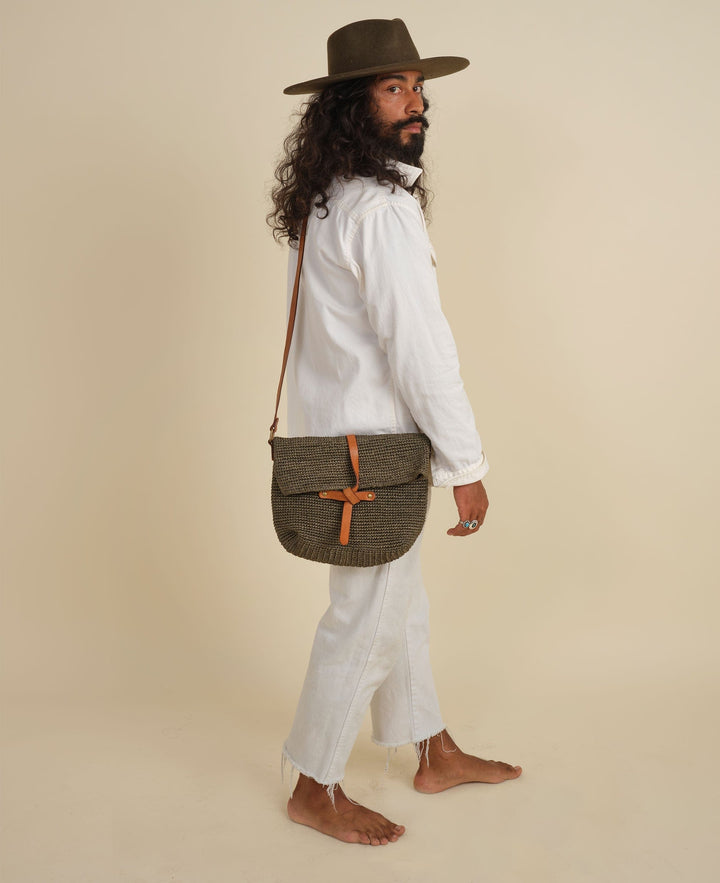 Made by Minga Green Carmen Woven Crossbody Bag | Sage Green