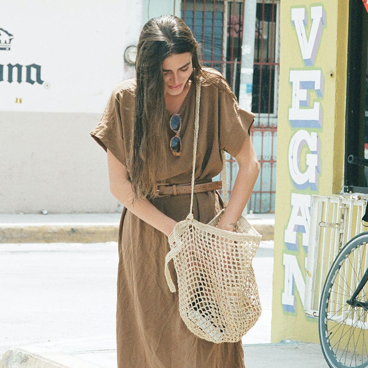 Made by Minga Maria Woven Market Bag | Natural Fiber Strap