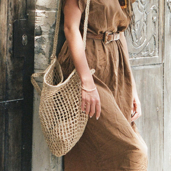 Made by Minga Maria Woven Market Bag | Natural Fiber Strap