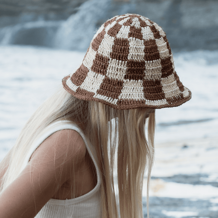 Made by Minga Summer Bucket Hat - Crocheted Checkered