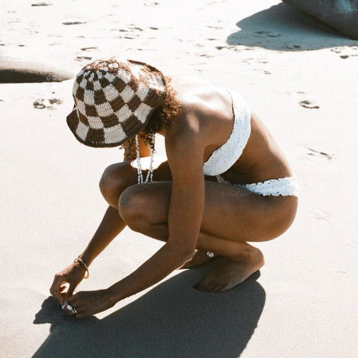 Made by Minga Summer Bucket Hat - Crocheted Checkered