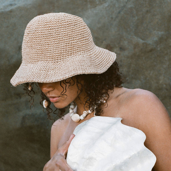 Made by Minga Summer Bucket Hat - Crocheted Natural