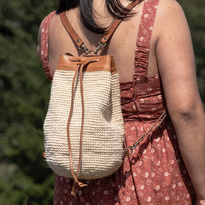 Made by Minga Transito Woven Mini Backpack | Natural