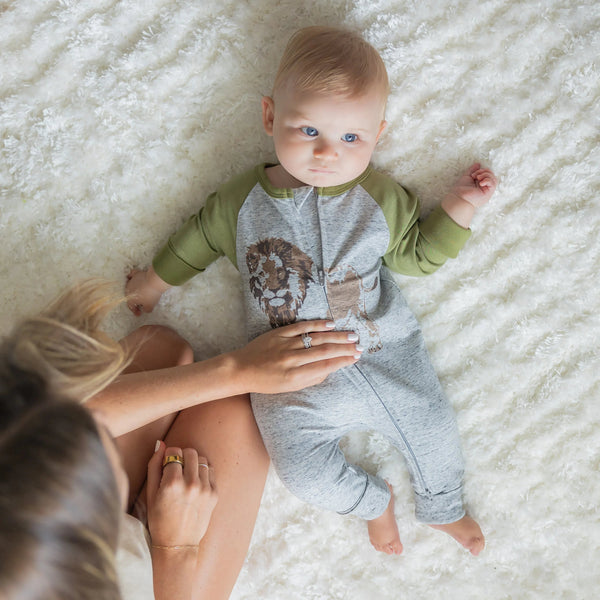 MeOMyEarth Lion Coverall – Eco-Friendly Infant & Toddler Sleepwear