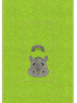 MeOMyEarth Plush Rhino case with attached blanket inside