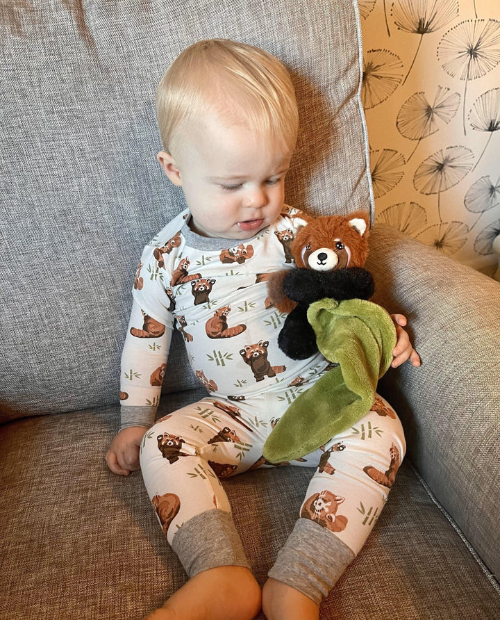 MeOMyEarth Red Panda 2-Piece Pajama Set – Eco-Friendly Infant & Toddler Sleepwear