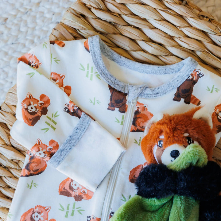 MeOMyEarth Red Panda Footie – Made from Eco-Friendly Fabric
