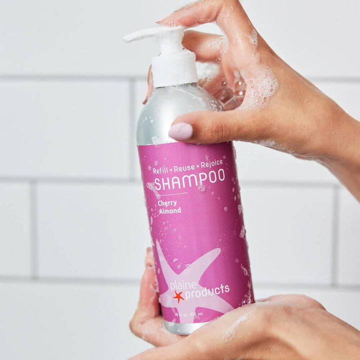 Plaine Products Cherry Almond / 16 oz / 16oz Pump (+$0.75) Refillable Shampoo 16oz, 2.5oz