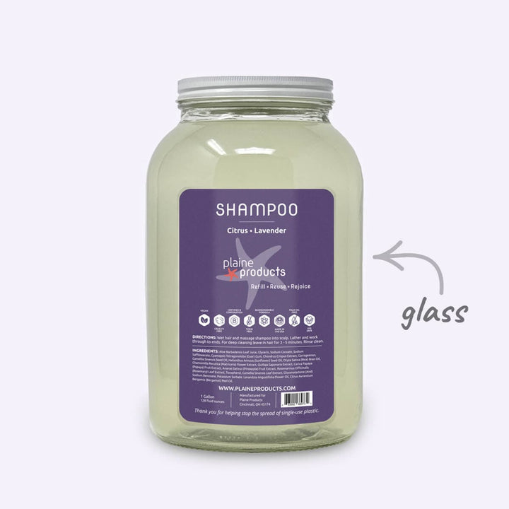 Plaine Products Citrus Lavender / 1 gal / No Pump (Refill) Refillable Shampoo 16oz, 2.5oz