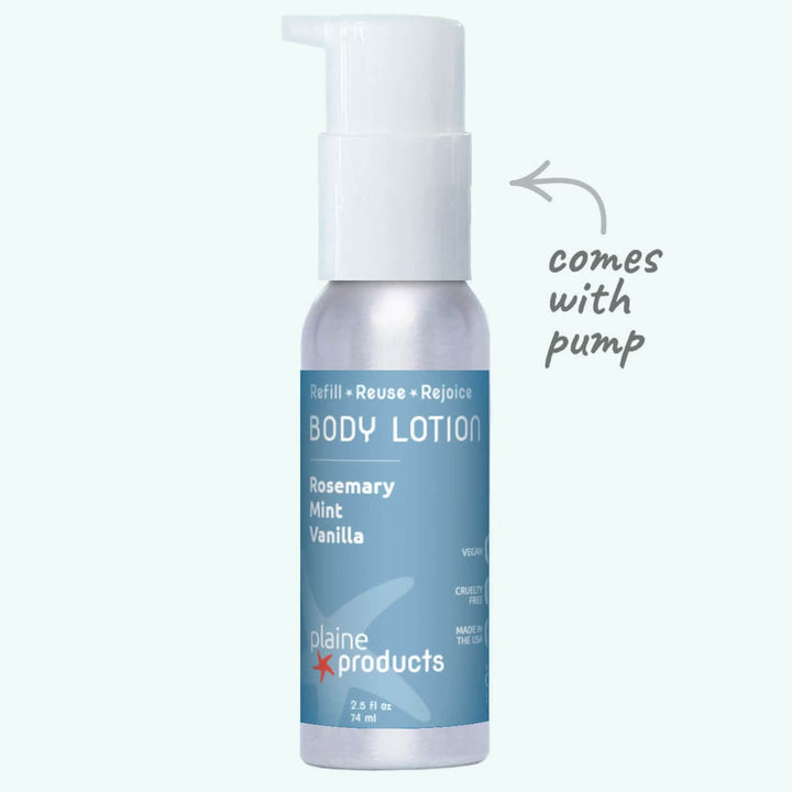 Plaine Products Rosemary Mint Vanilla / 2.5 oz / Pump Included Body Lotion