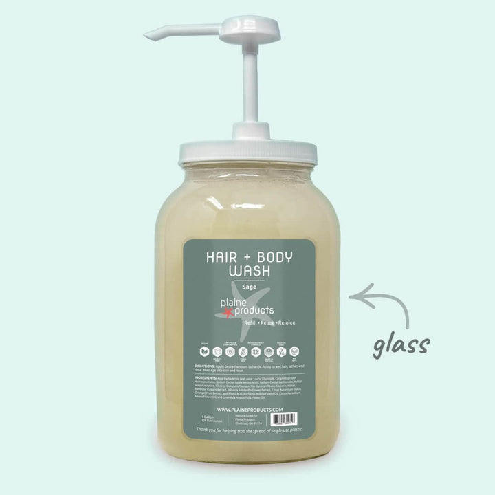 Plaine Products Sage / 1 gal / Gallon Pump ($15.00) Hair + Body Wash 2:1