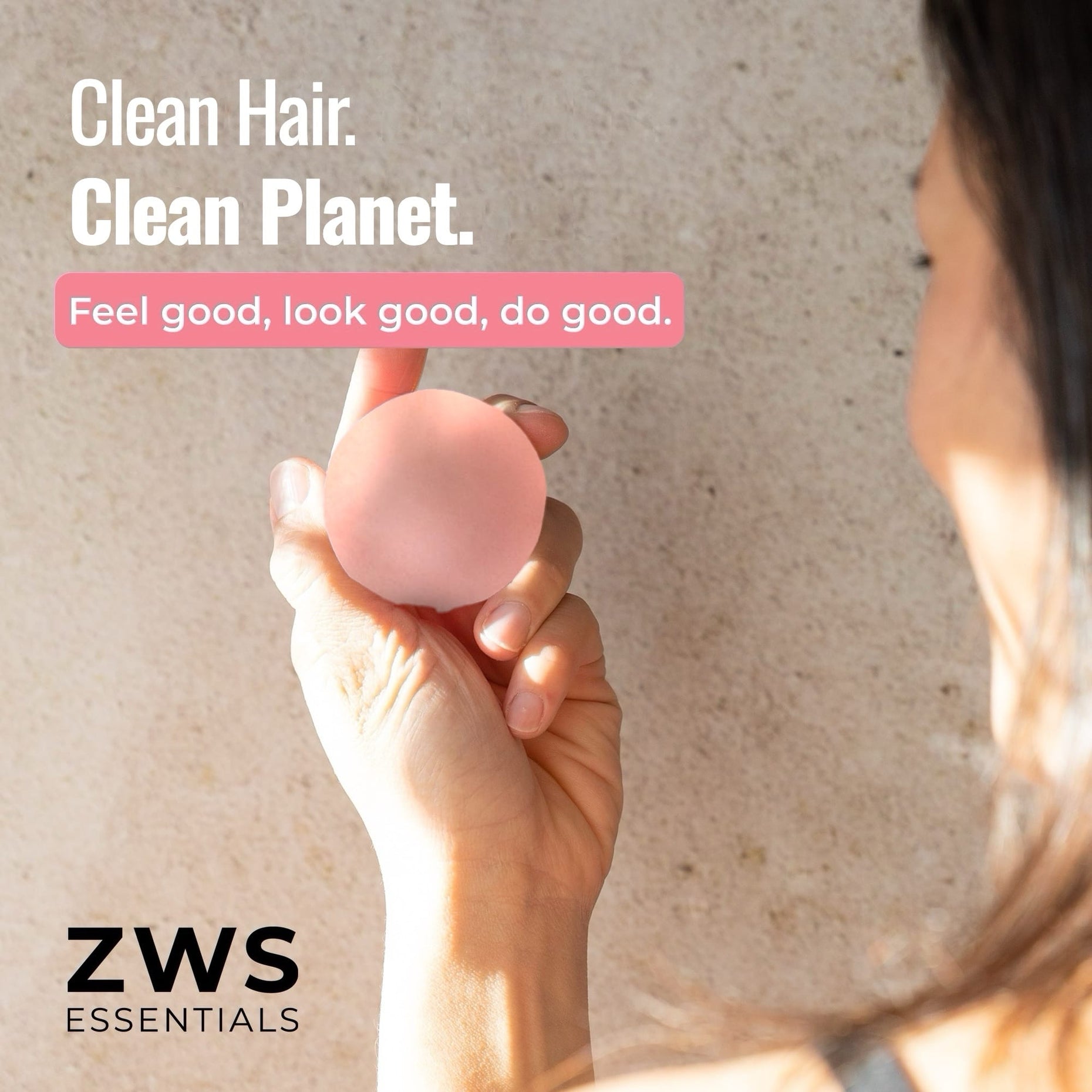 Blossom conditioner bar in hand: clean hair, clean planet. Plastic-free hair care by ZWS Essentials