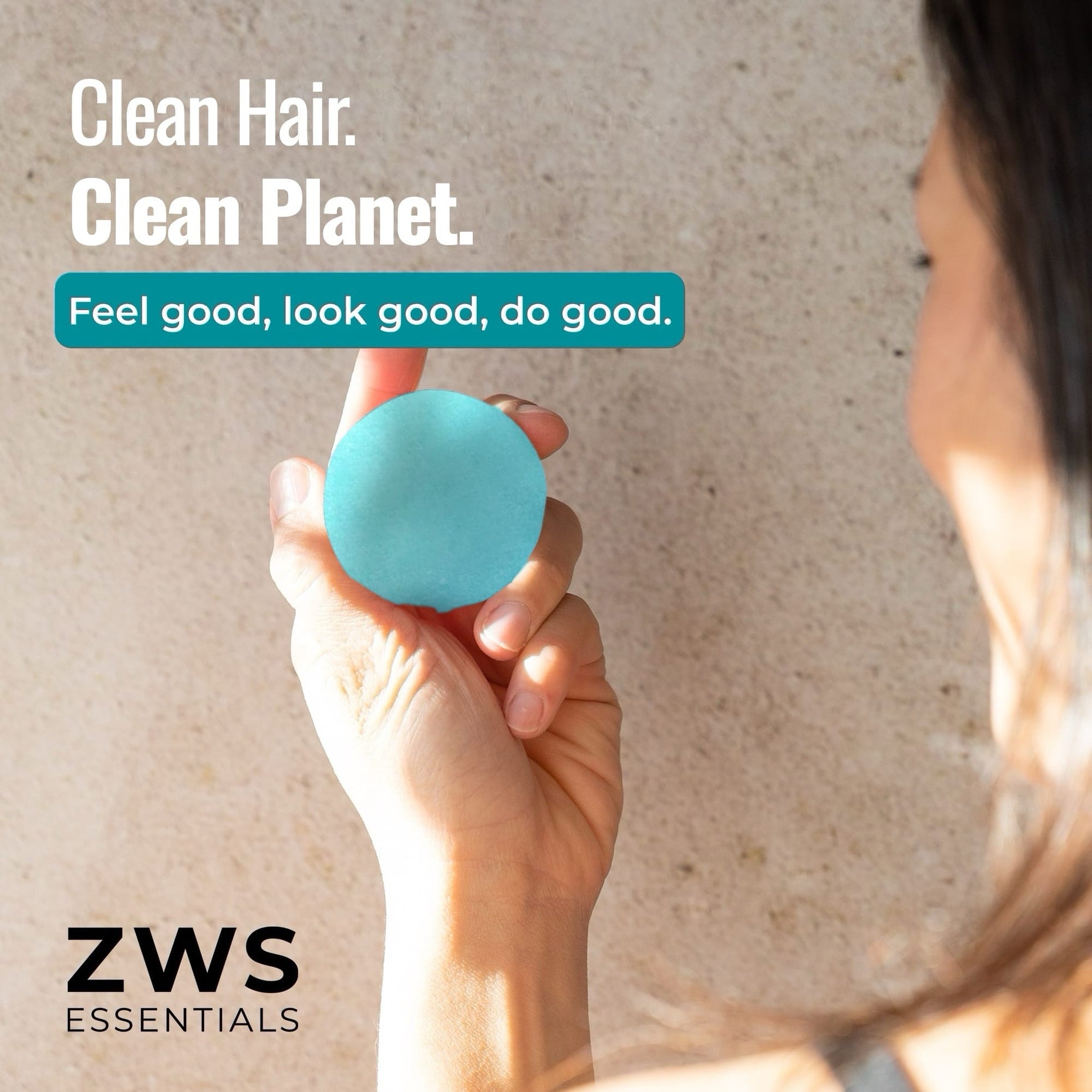 Earth conditioner bar in hand: clean hair, clean planet. Plastic-free hair care by ZWS Essentials