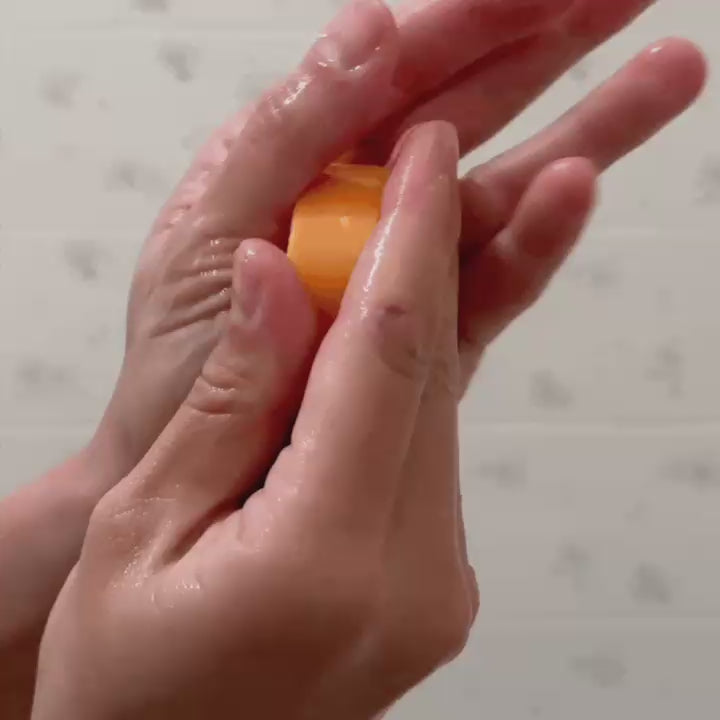 Conditioner bar: glide the bar down wet hair