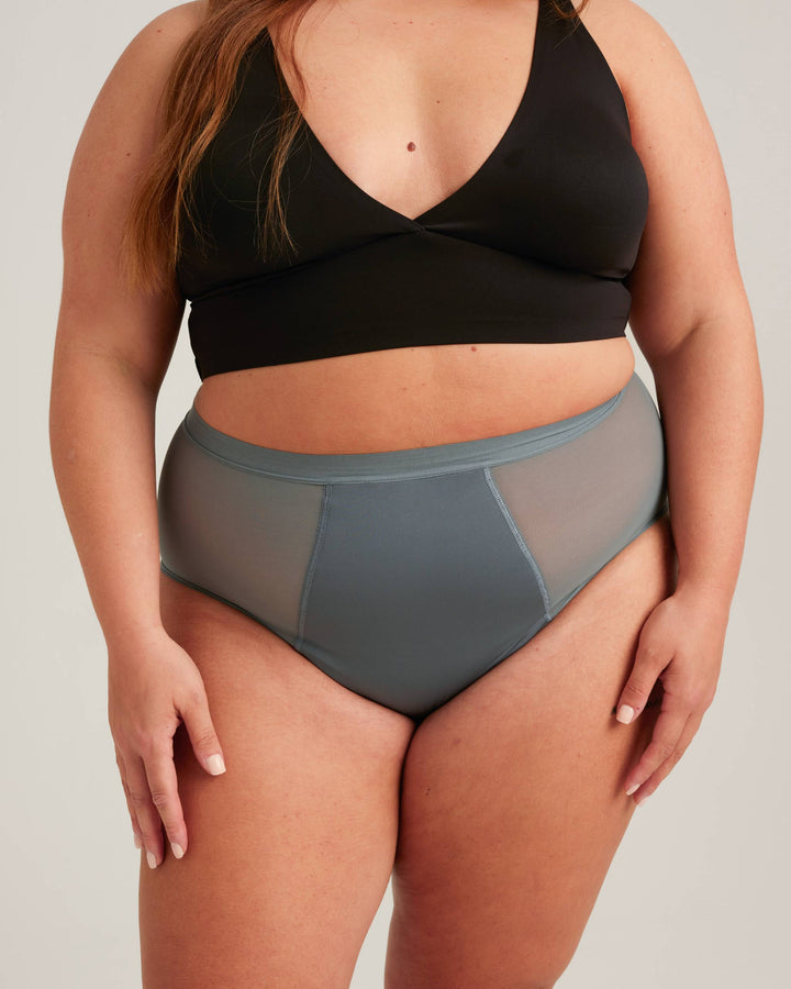 Saalt Heavy / XXS / Blue Rain Leakproof French Cut High Waist Full Gusset