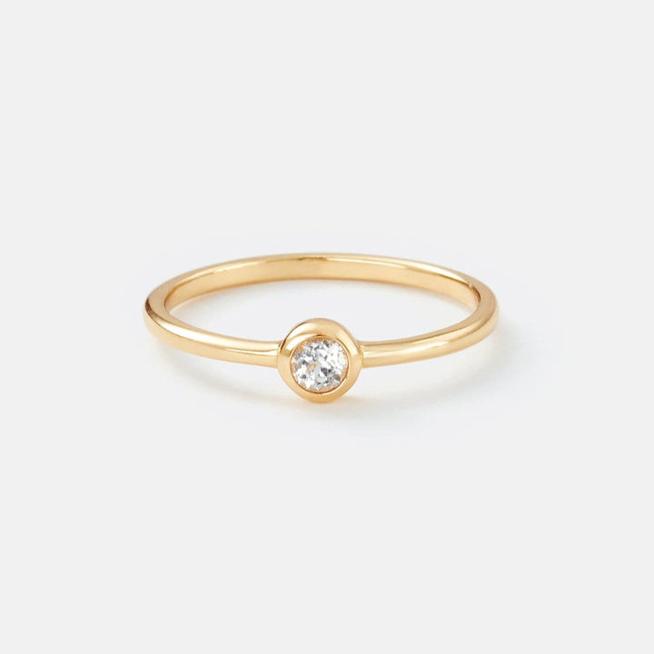 Sara Patino Jewelry Gold Big Brilliant White Topaz Ring