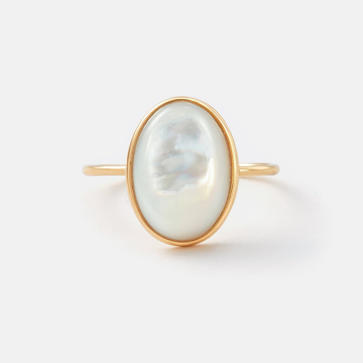 Sara Patino Jewelry Gold Grande Oval Pearl Ring