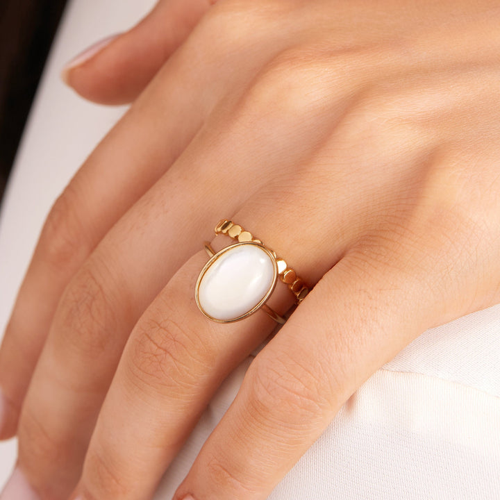 Sara Patino Jewelry Gold Grande Oval Pearl Ring