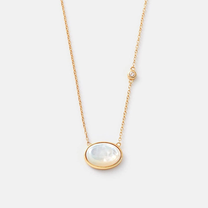 Sara Patino Jewelry Gold Oval Pearl Necklace