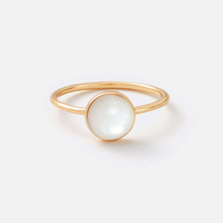 Sara Patino Jewelry Gold Round Pearl Ring