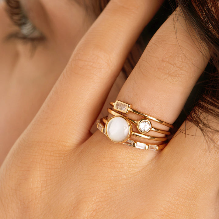 Sara Patino Jewelry Gold Round Pearl Ring