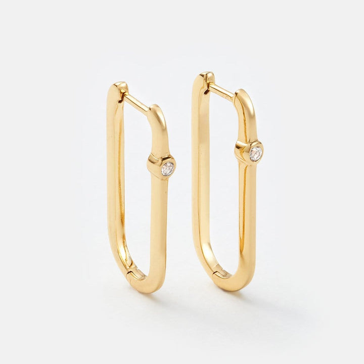 Sara Patino Jewelry Reversible Grande Gold Hoop with White Topaz