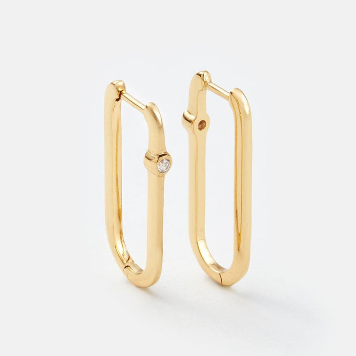 Sara Patino Jewelry Reversible Grande Gold Hoop with White Topaz