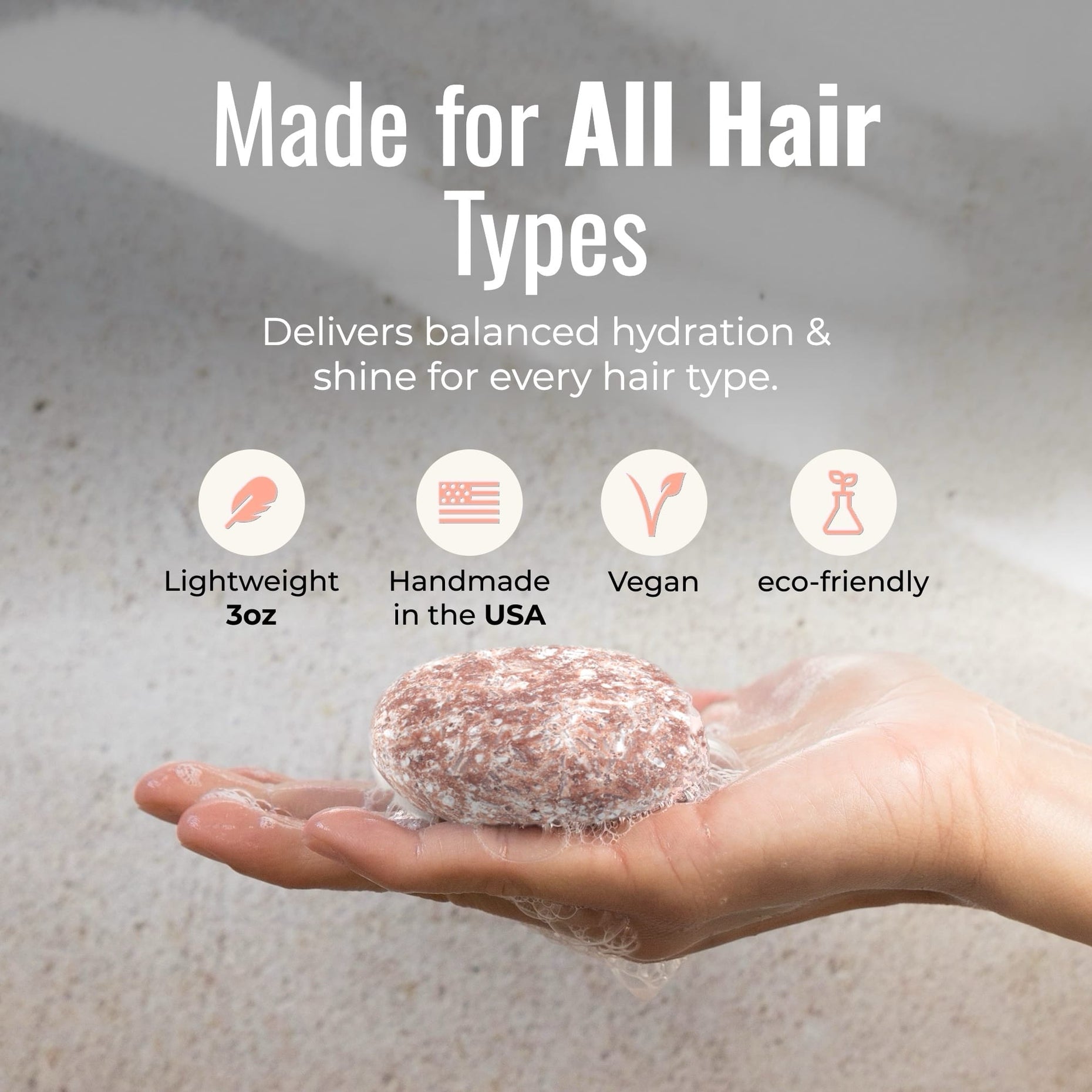 Seasonal Harvest shampoo bar for all hair types: lightweight 3 oz, handmade in the USA, vegan and eco-friendly