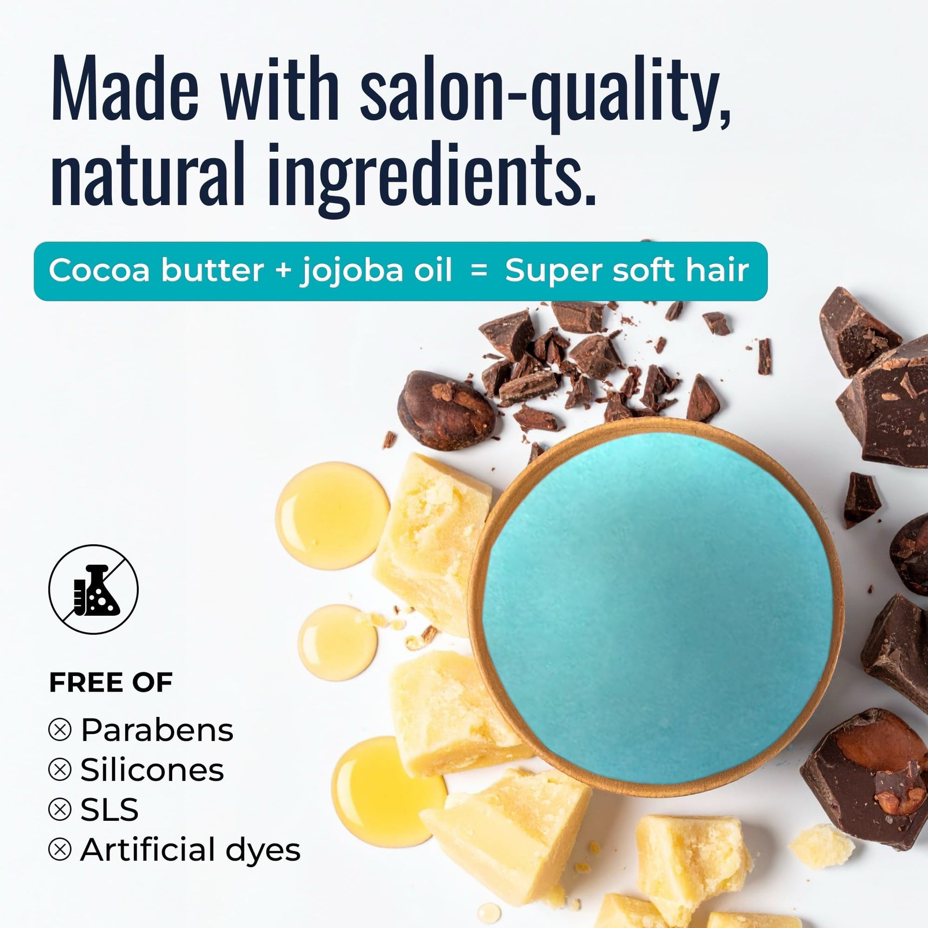 Earth shampoo and conditioner bars: salon-quality natural ingredients, cocoa butter and jojoba oil, free of parabens, silicones and SLS