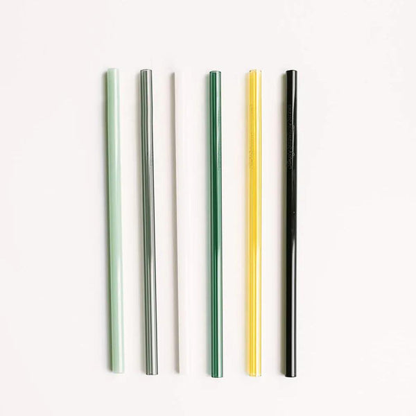 Simply Straws Classic 10" Glass Straw Set - Fjord Mist
