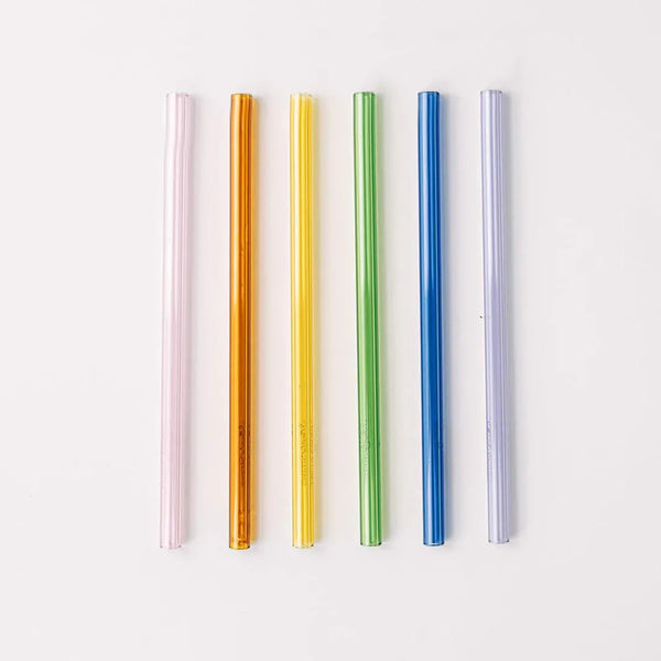 Simply Straws Classic 6" Glass Straw Set - Iridium