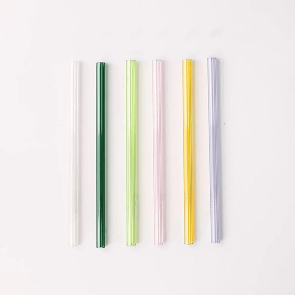 Simply Straws Classic 6" Glass Straw Set - Meadow