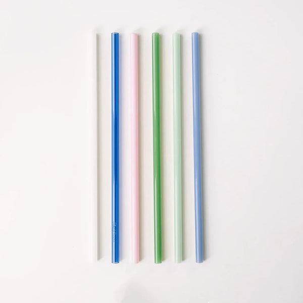 Simply Straws Tumbler 12" Glass Straw Set - Cote d'Azur