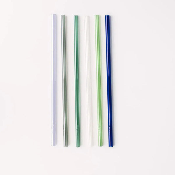 Simply Straws Tumbler 12" Glass Straw Set - Seaglass