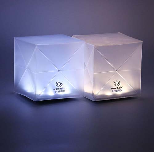 Solight Hybrid - Warm & Bright White Helix Hybrid Collapsible Solar-Powered Origami Lantern