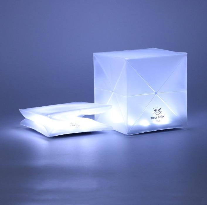 Solight Hybrid - Warm & Bright White Helix Hybrid Collapsible Solar-Powered Origami Lantern